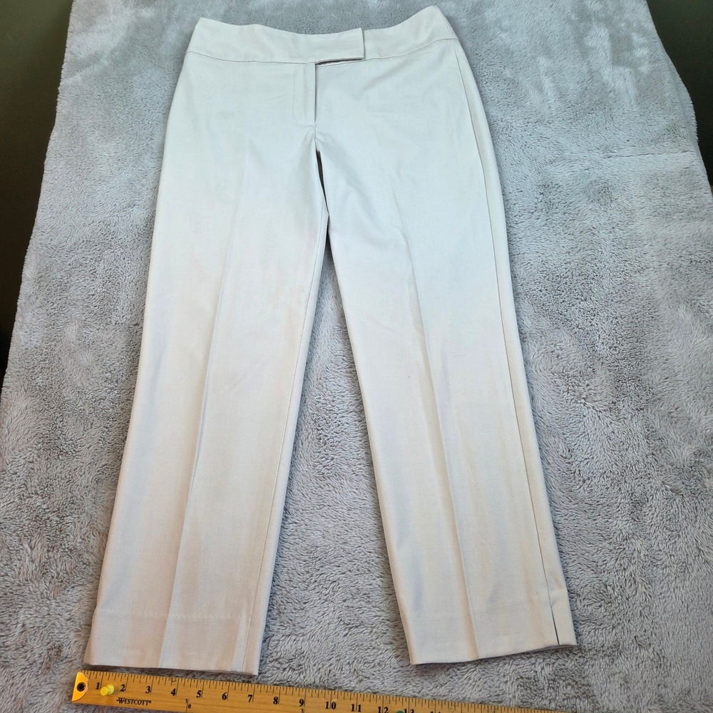 Talbots Heritage Dress Pants Womens Sz 6 Straight Leg Stretch Trousers Tan Beige